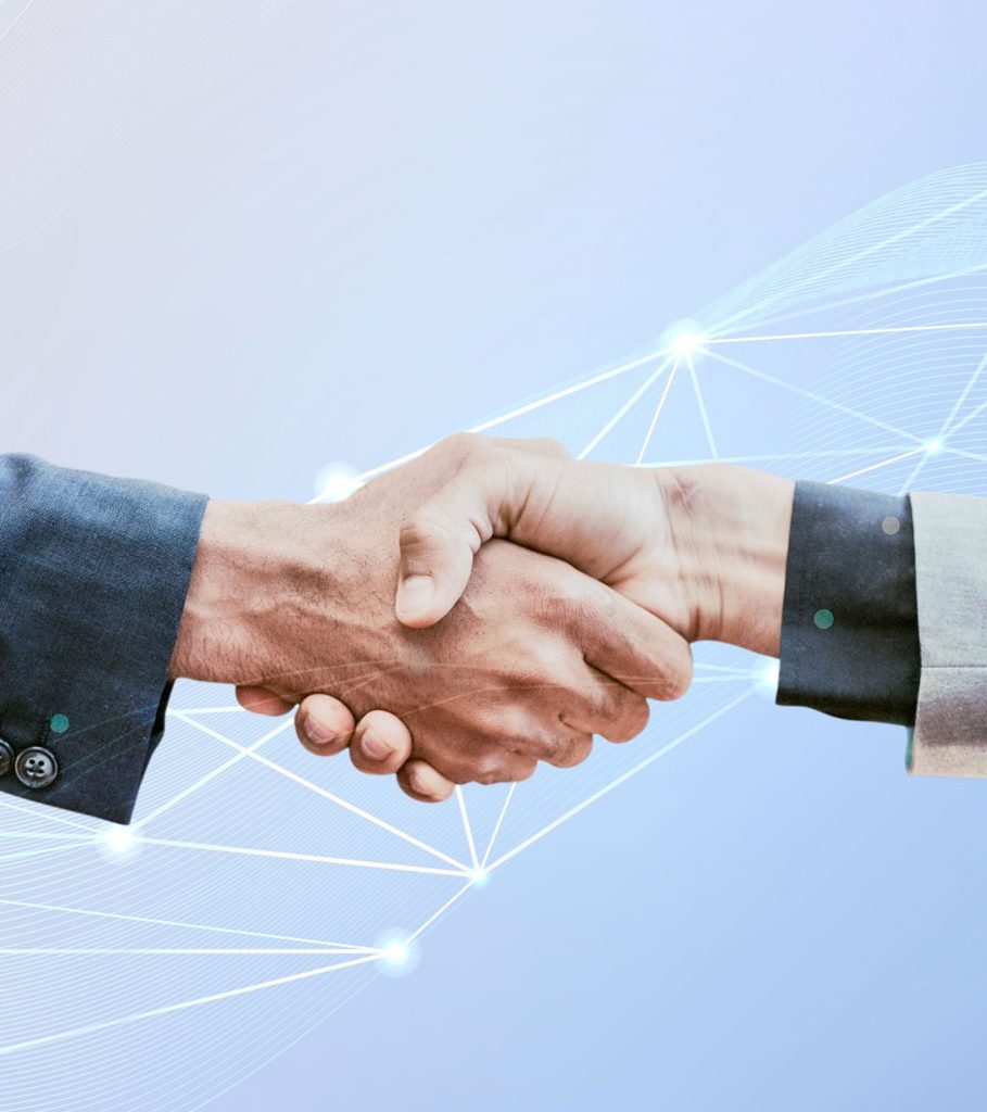 Handshake symbolizing collaboration and trust